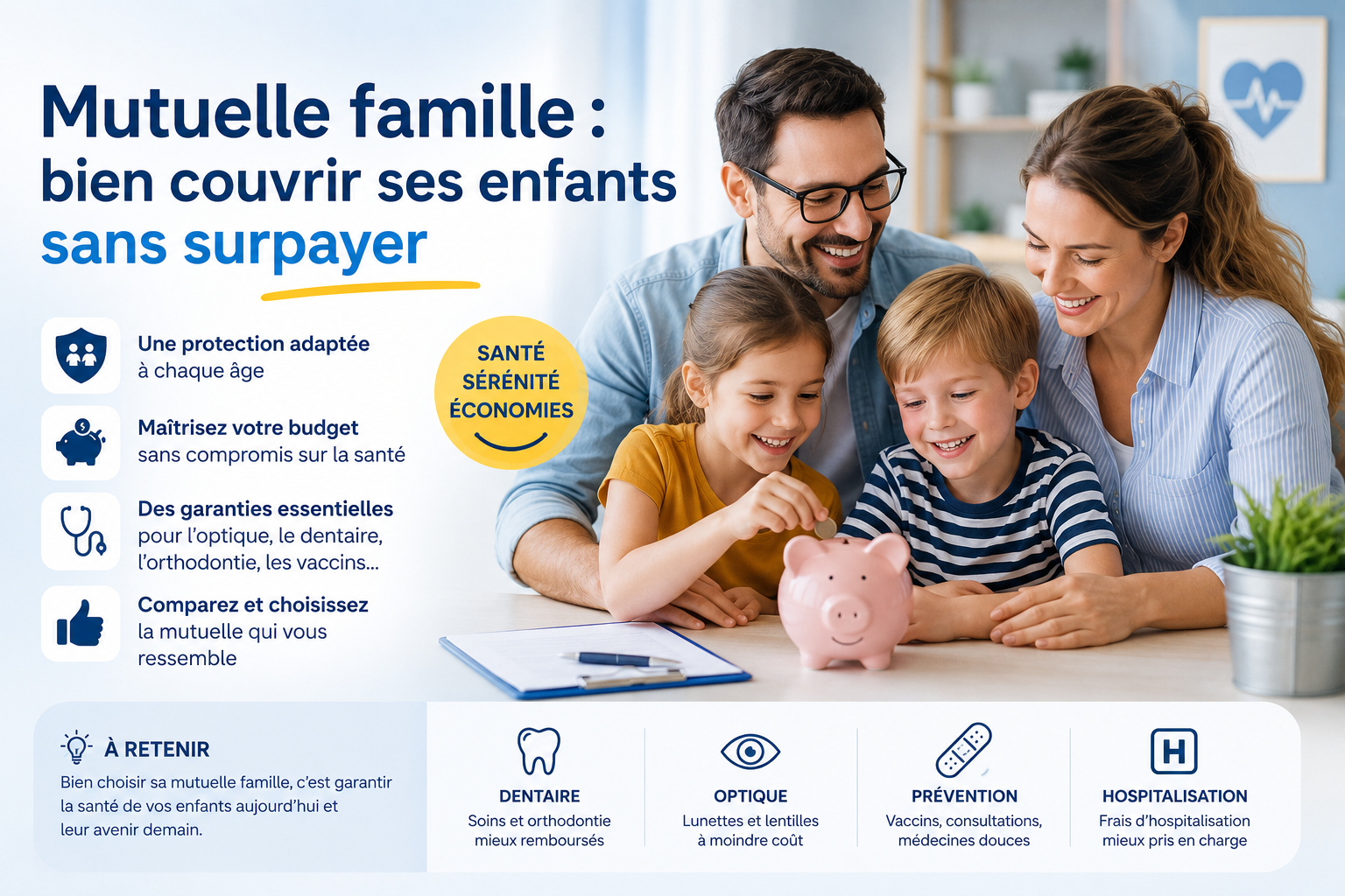 Mutuelle famille : bien couvrir ses enfants sans surpayer